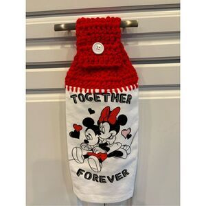 Crochet Top Kitchen Towel- Together forever-mickey-minnie
